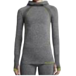 Nike Pro Gray & Bright Green Athletic Long Sleeve Pullover Hoodie - Size Small